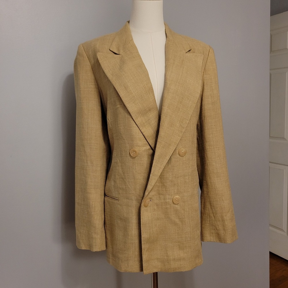 Ralph Lauren Purple Label Antonine Tweed Jacket Womens 8‎ Silk Linen $2,290